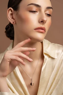 Arc Sterling Silver & Rose Gold Pendant
