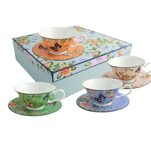 Aynsley Cottage Garden Tea cup & saucer set of 4