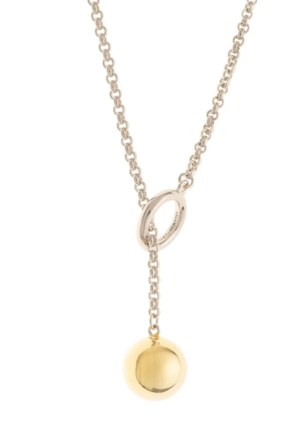 Balance Sterling Silver & Gold Loop Through Necklace