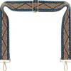 Blue Navy Tan Aztec Camera Strap - Gold hardware