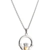 Claddagh Pendant Sterling Silver & Gold