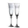 Claddagh Ring Shamrock Liberty Flute Glass Pair