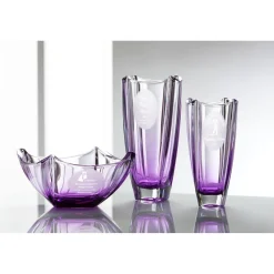 Engraved Amethyst Dune 12" Square Vase
