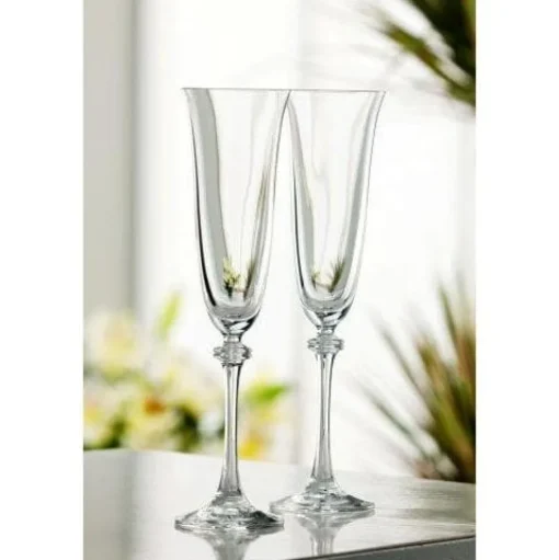 Engraved Liberty Flute Glass Pair