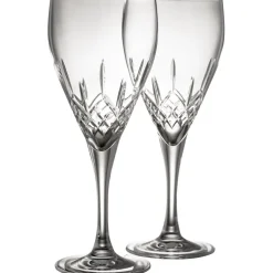 Engraved Longford Red Glass Pair