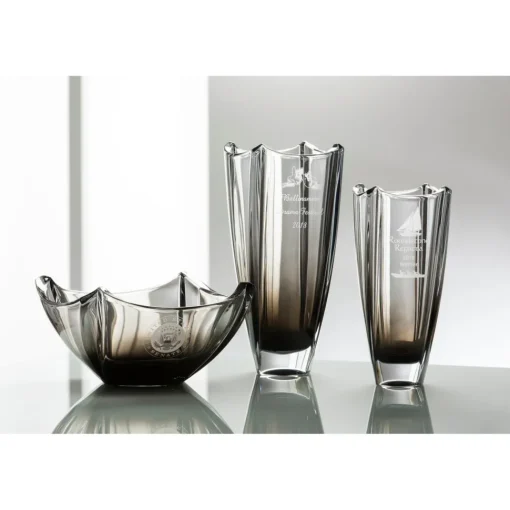 Engraved Onyx Dune 10" Square Vase