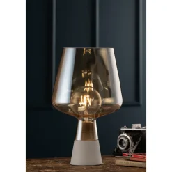 Large Glass Table Lamp - Amber
