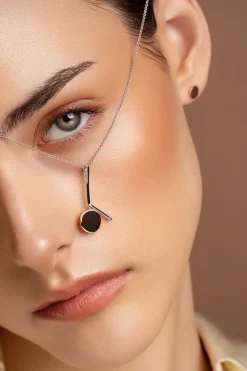 Luna Sterling Silver & Rose Gold Stud Earrings