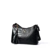 Mini Shoulder Bag Black Croc Detail