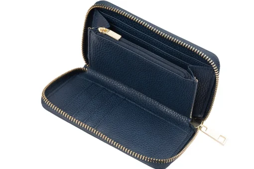 Navy Ladies Zip Wallet