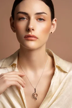 Orbit Sterling Silver & Rose Gold Pendant