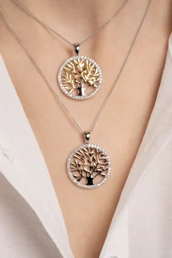 Tree of Life Pendant Silver & Gold