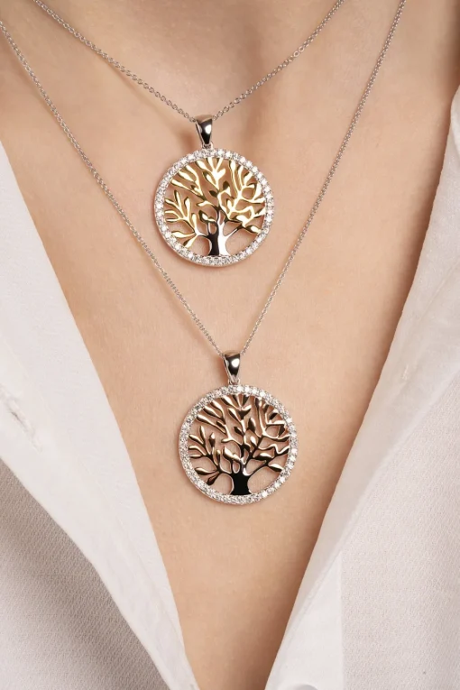Tree of Life Pendant Silver & Gold
