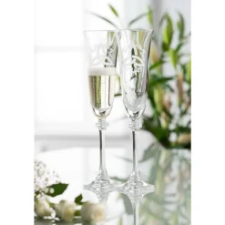 Trinity Knot Shamrock Liberty Flute Glass Pair
